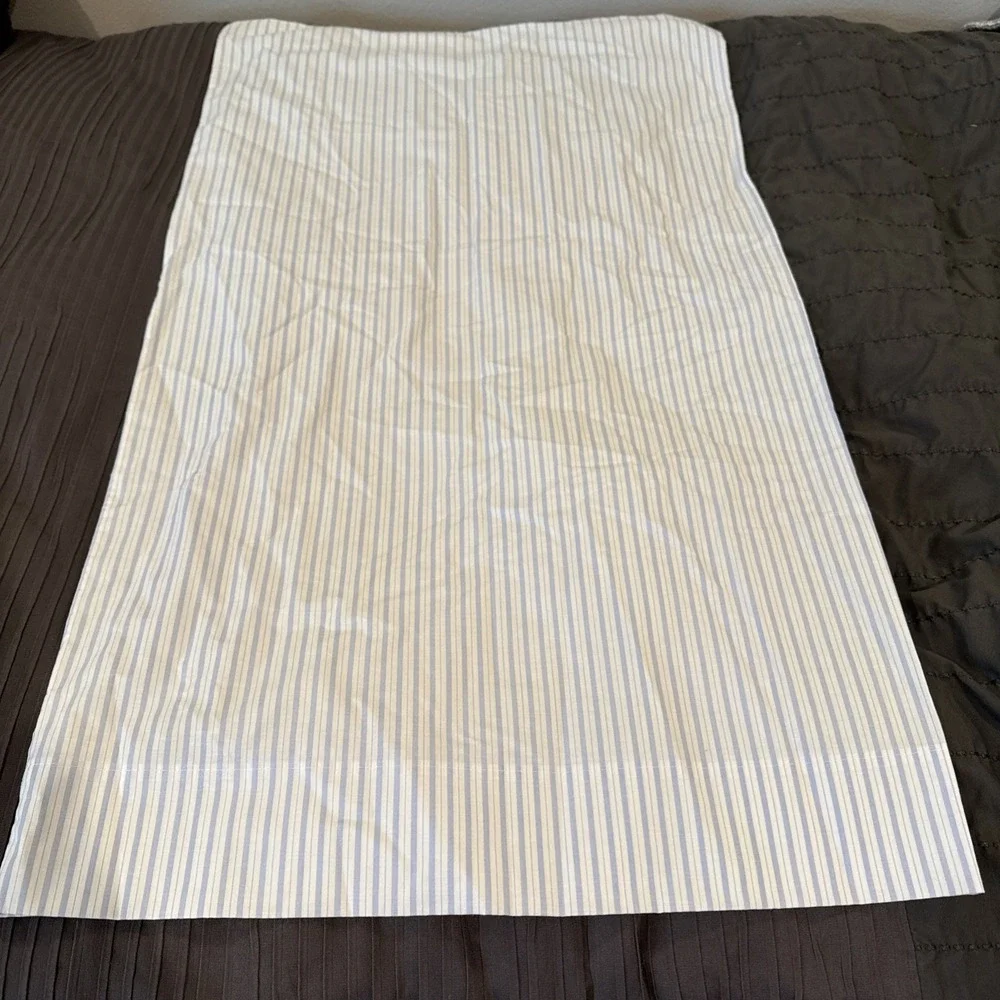Vintage Cannon Full Size Flat Sheet And 1 Standard Pillowcase Blue White Stripe‎
